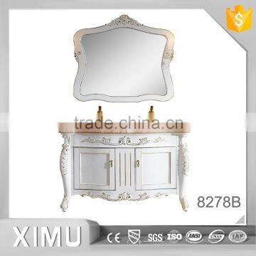 italian hand carved solid wood furniture bathroom with double basin