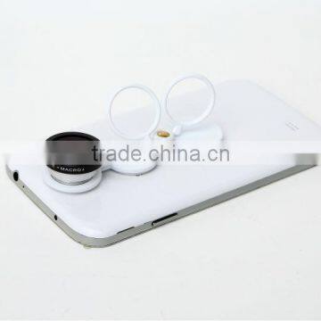 Fisheye macro lens with universal hook for mobile phone