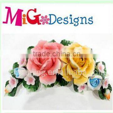 Ceramic flower brooch/ ceramic flower decoration gift
