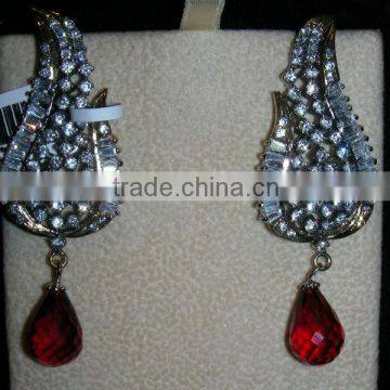 red drop earrings