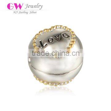 Love Word With 18K Gold Plating Heart Clasp Silver Clasp Valentine's Day Clasp For Bracelet