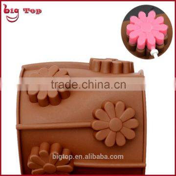 BT0091 5 Holes Lollypop Shape Silicone Ice Tray Silicone Flower Shape Ice Cube Flowe Shape Silicone Chocolate Mold photo-4