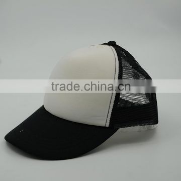 100% polyester plain blank trucker cap