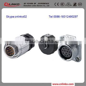 CNLINKO Bulkhead Waterproof Led Strip Connector 12 Pin With Screw Connect