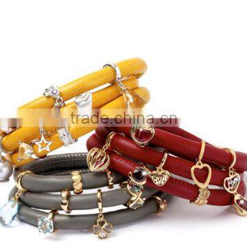 Alibaba China Cusrom Charm Wrap Leather Accessories For Bracelet