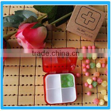 Pill Box 4 Separate Plastic Pill Box Customized Pill Case With Cutter Pill Case Customize Logo