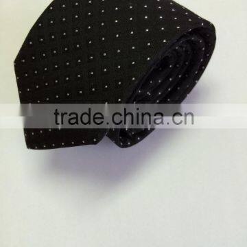 Men's white\black 100% silk tie with square design