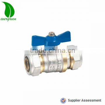 oil and gas PN16 brass ball valve with aluminium butterfly handle