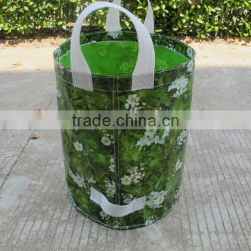 green pp garden bag with 3 handles