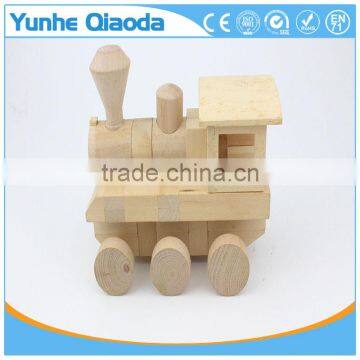 Vehicle block railway engine 3D Woodcraft Kit Assemble Paint DIY zle Toys for Kids Adults the Best Birthday Gift