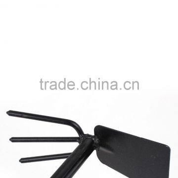 Antislip Handle 12" Gardening Rake Hoe Black for Weeding Soil Turning photo-2