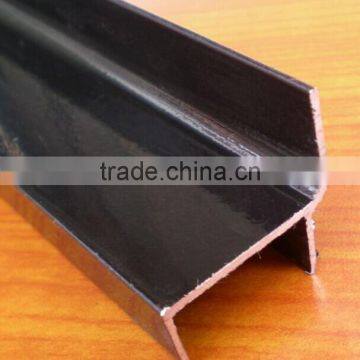 Anodized black extruded u channel aluminium profile for bathroom partition