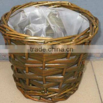 HOT 100%Handmade Natural Willow Flower Baskets Wicker Flower Plant Basket