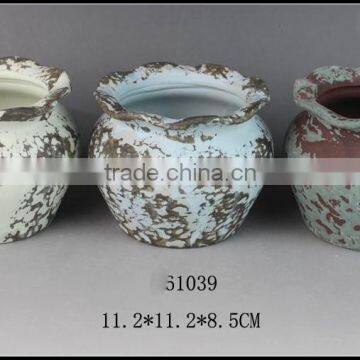Green Glazed Stoneware Flower Pot photo-2