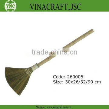 Vietnam grass broom with bamboo handle