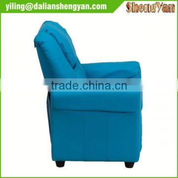 Contemporary Light Blue Kids Recliner With Cup Holder and Headrest photo-4