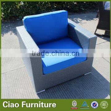 Outdoor Furniture Cover Grey Color Outdoor Sofa With Blue Cushion photo-2