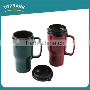 Toprank BSCI Factory New Design Custom Printed Reusable Car Mug,Plastic Travel Coffee Mug