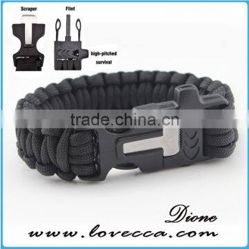 2016 custom with flint fire starter survival paracord bracelet with logo