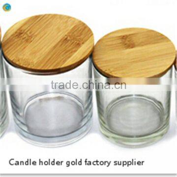 Pine Material Seal Ring Wood Lid Candle Jar Clear Candle Glass photo-3