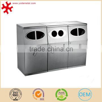 Outdoor park lockable sortable stainless steel garbage bin stand