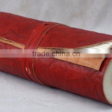 Handmade vintage strip closer crush rolled leather journal