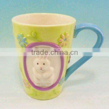 New design rabbit shape ceramic easter mug