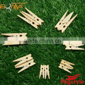 Narture color decorative mini wooden clothes hanging peg clips