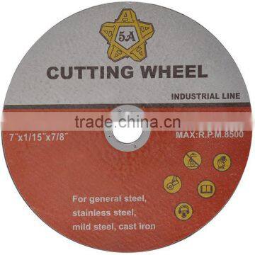 180*1.7*22.2mm abrasive Cutting Disc for Steel with Single Net for general steel