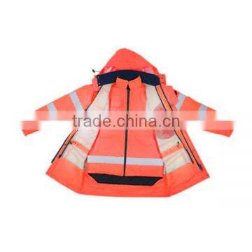 Polyester Fabric With PVC Coating High Visibility Reflective Rain Coat photo-6