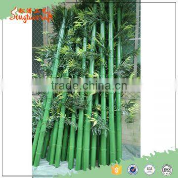 high quality 6cm outdoor new green Chinese plastic leave artificial bamboo poles plants