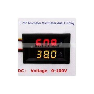 0.28" DC 0-100V Voltmeter and Ammeter Panel Meter Dual Color (0-50A )