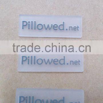 High quality 3D PVC rubber patch transparent flat rubber label for garment, shoes , hats