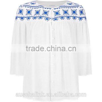 New Arrival High Quality Old Fashion Peasant Blouse Low Price photo-2