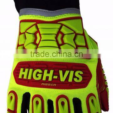 EN388 4132 Oilfield Anti Impact Gloves, Palm Reinforcement Gloves, Rigging Working Gloves, photo-4