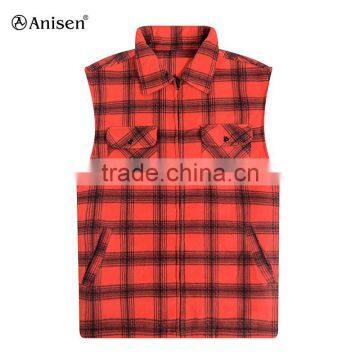 alibaba stock wholesale warm plaids men fleece vest