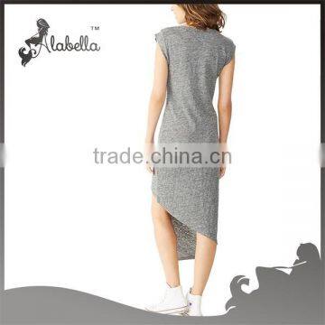 Irregular Dress With Light Heather Grey for Girls photo-3