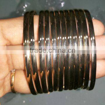 PLAIN THIN GOLD PLATED BANGLE Bracelet SET photo-1