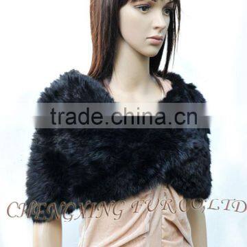 CX-B-26C Genuin Rabbit Fur Knitted Fashion Scarf photo-3