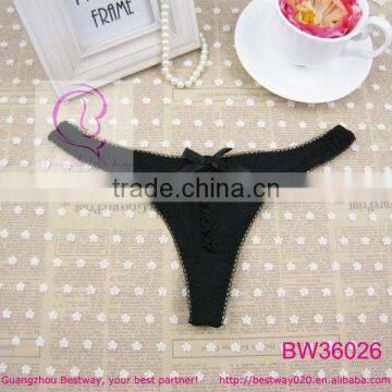 Plain black sheer thongs from Guangzhou Bestway