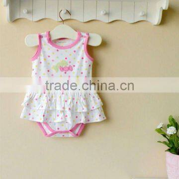 mom and bab 2012 summer baby wear 100% cotton embroider girl lace bodysuit