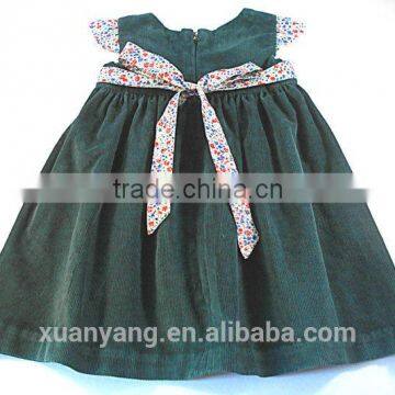 New Design Jasper Corduroy Cotton Frock Kids Clothes Western Style Girls Party Dress photo-2