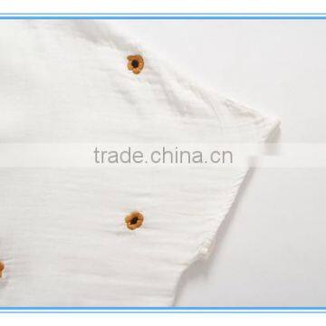 Half Sleeves V Neck Cotton Embroidery Breathable Fashion Lady Shirt photo-3