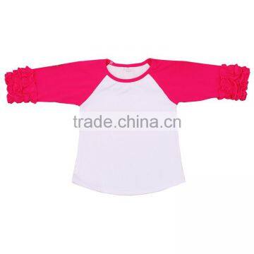 Wholesale Children Wear Icing Ruffle Raglan Shirt Baseball Shirt Long Sleeve Children's Boutique Clothing photo-4