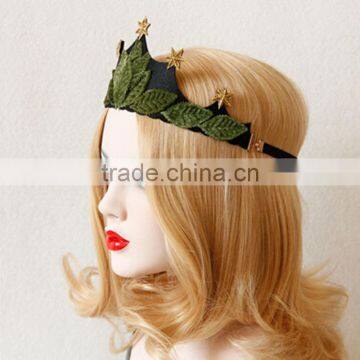 Girl Festival Accessory Hair Jewelry,leaf Crown Party Hair Band,bride Star Accessories Hair Jewelry Hoop photo-2
