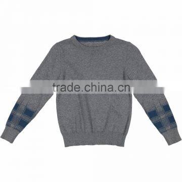 OEM 100% Cotton Jacquard Pattern Knitted Boys Sweaters