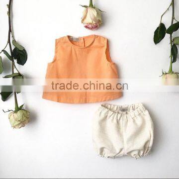 Ins Style Linen Fabric Clothes Baby Boutique Apparel Unique Baby Names Pictures photo-2