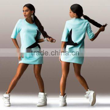 Wholesale Summer New Designs Short Sleeve Oversized Fashion Lady Dress Printed photo-4