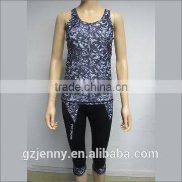 Cheap Wholesale Women Sublimation Printed Colorful Exercise Sports Jogging Wear Yoga Suit
