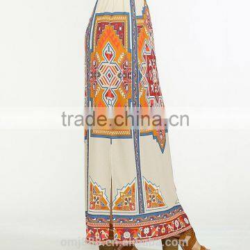 2017 OEM Photo Ladies Floral Print Long Maxi Side Slit Skirt photo-3